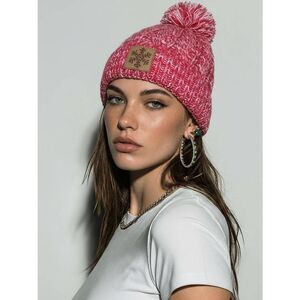🩵Gertex Red Cable Knit Puff Topper Beanie Hat One Size